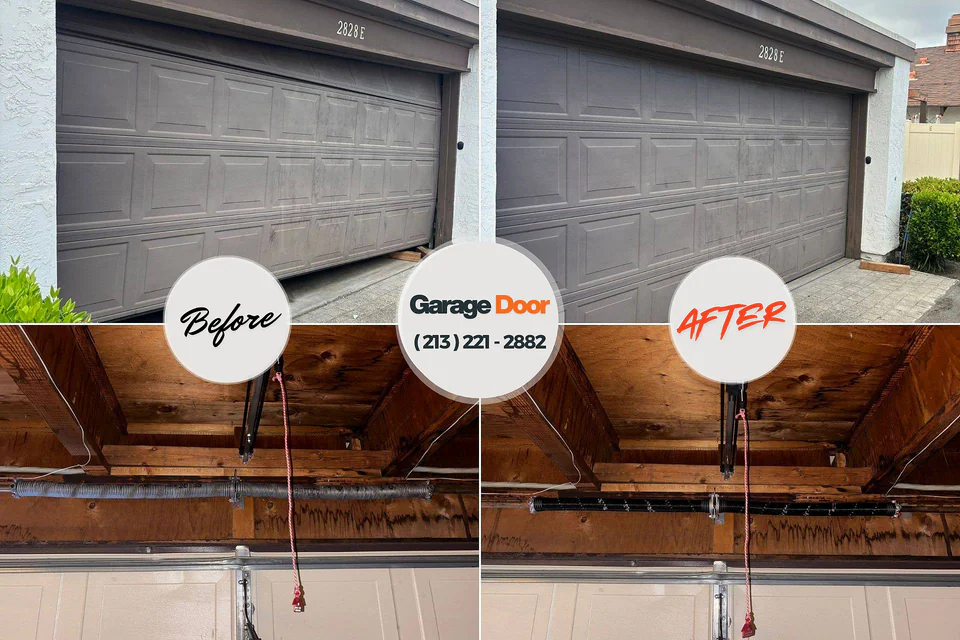 Before and after: garage door repair Franklin, NJ